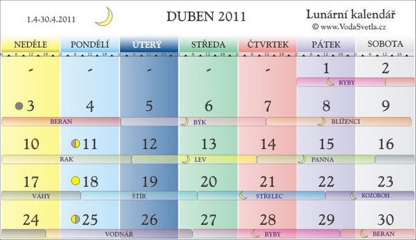 LUNÁRNÍ KALENDÁŘ 4/2011